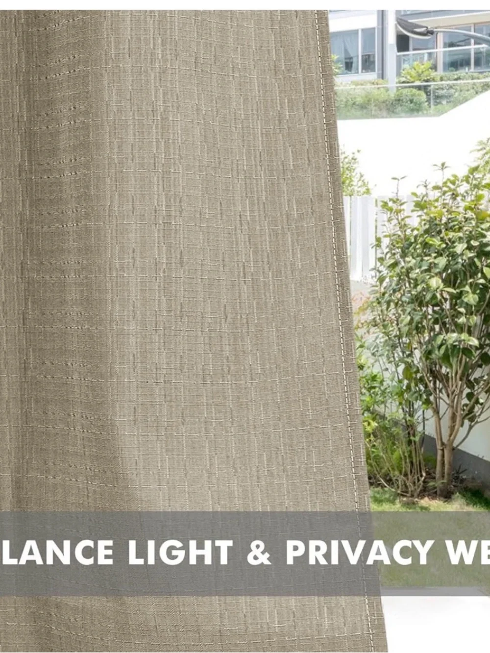 Outdoor Curtains waterproof weatherproof beige linen 54”x84” 4 panels grommets